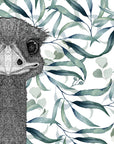 Eva the Emu with Leaves