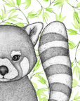 Rafi the Red Panda with Bamboo Leaves