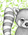Rafi the Red Panda with Bamboo Leaves