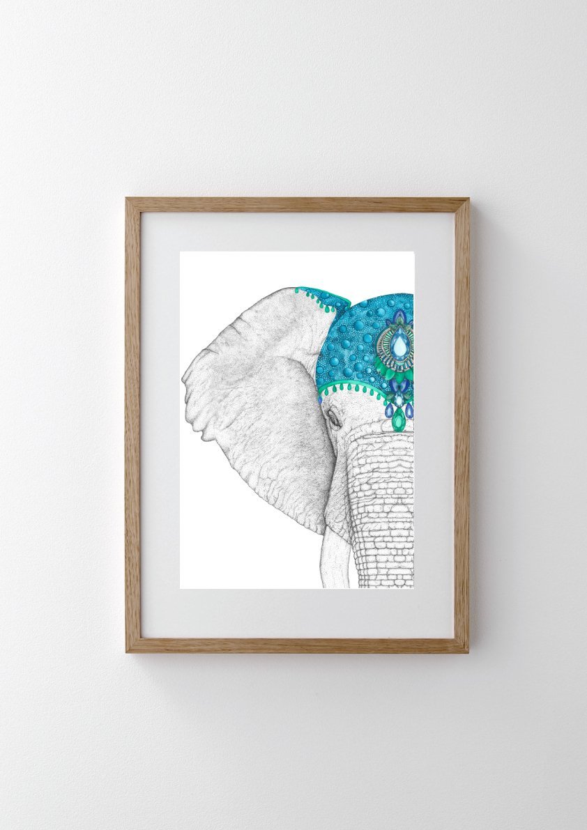 Ethan the Elephant with Jewel Crown – Dots by Donna