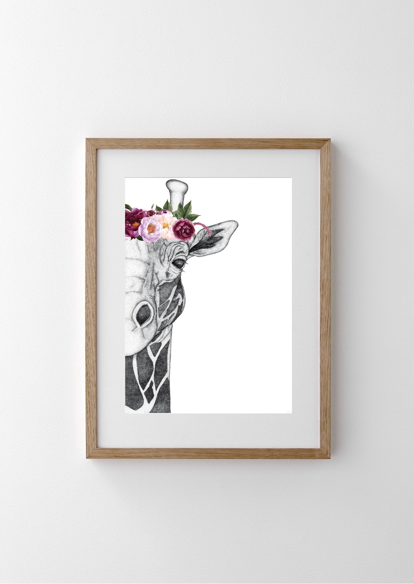 Georgi the Giraffe with Flower Crown- Pink – Dots by Donna