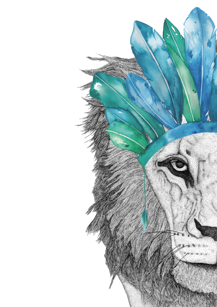 Leo the Lion with Feather Crown 2nd Edition – Dots by Donna