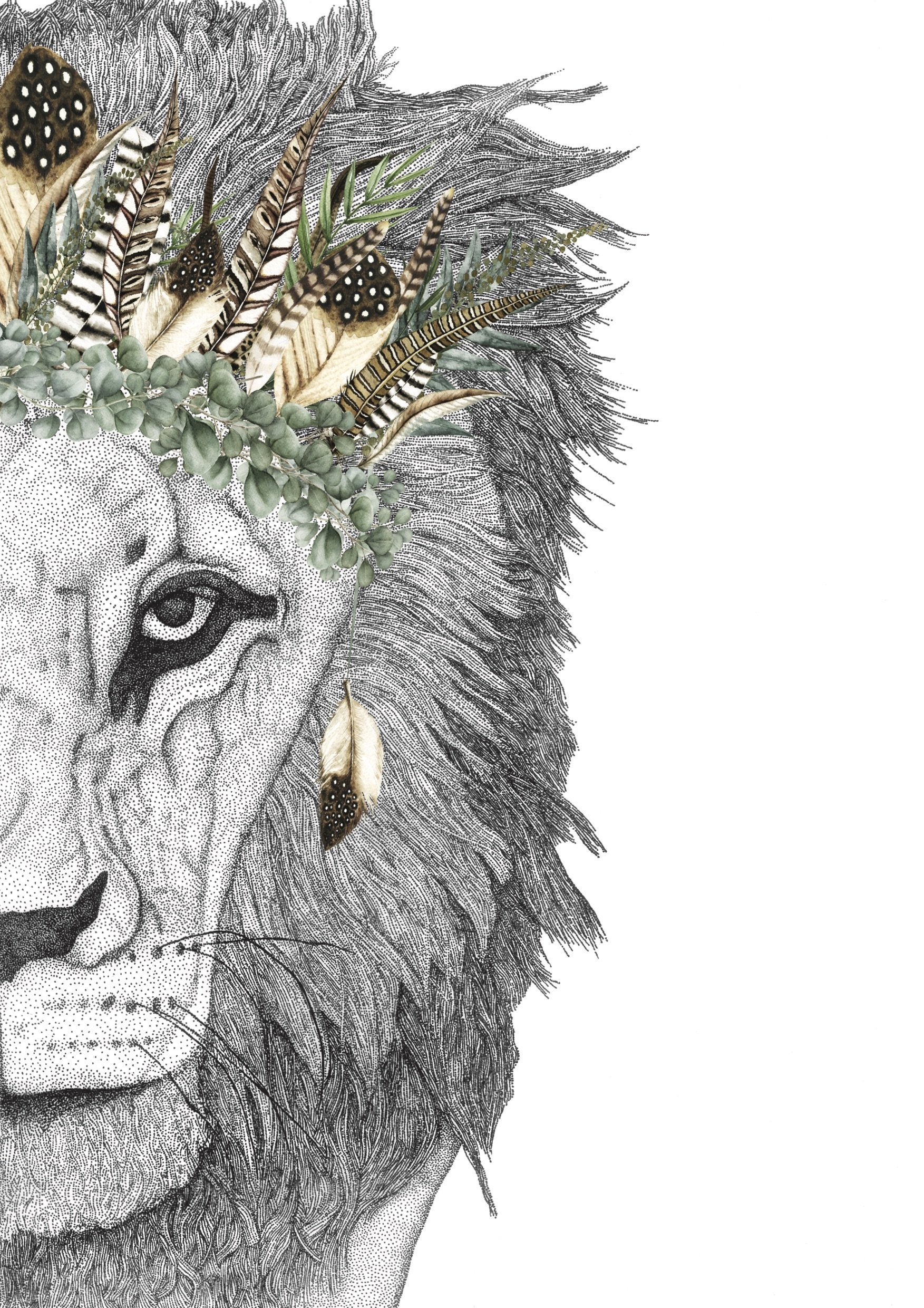Leo the Lion with Luxe Feather Crown – Dots by Donna