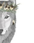 William the Wolf with Luxe Feather Crown