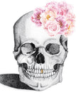Luxe Skull with Flower Crown and Gold Foil Leaf Tooth