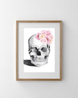 Luxe Skull with Flower Crown and Gold Foil Leaf Tooth