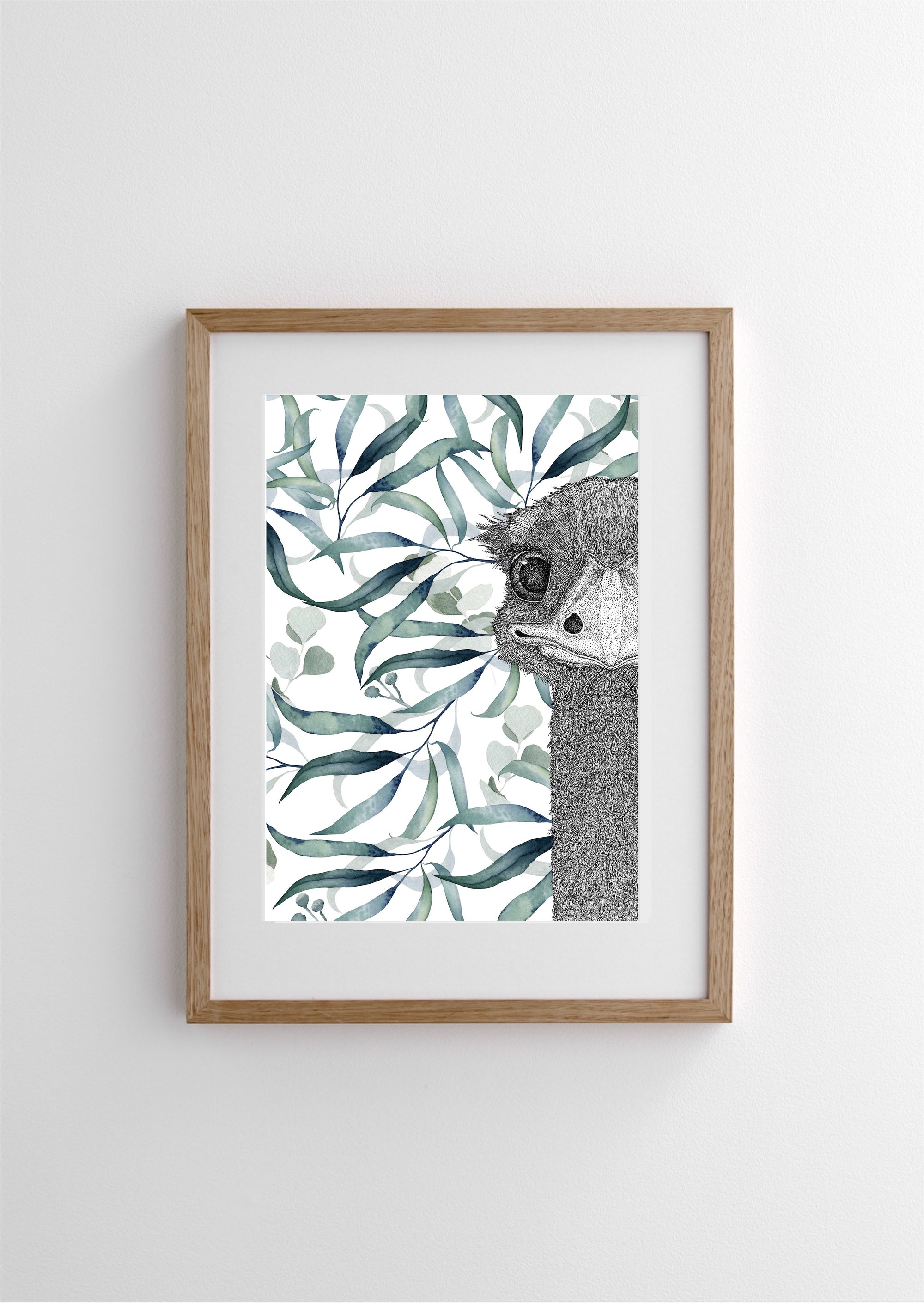 Eva the Emu with Leaves