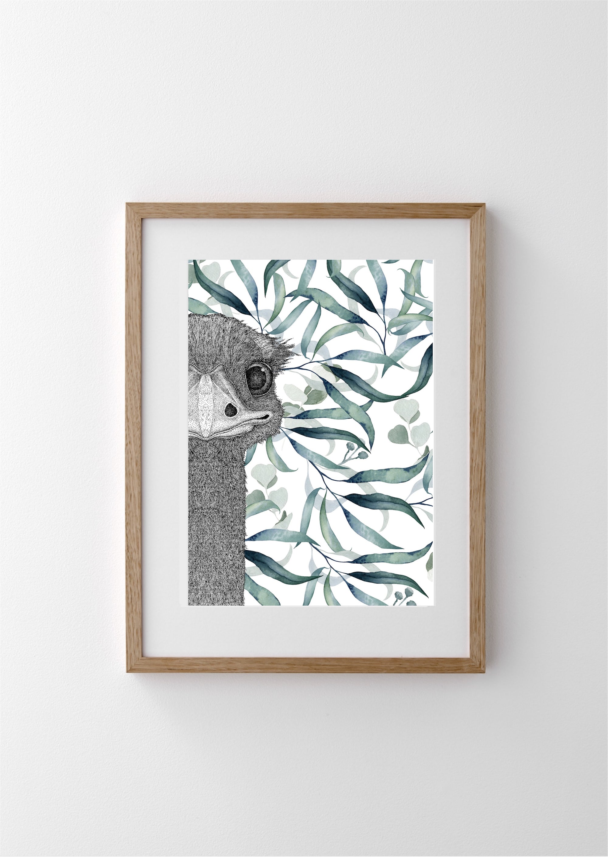 Eva the Emu with Leaves