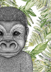 Guy the Gorilla with Fern Leaves