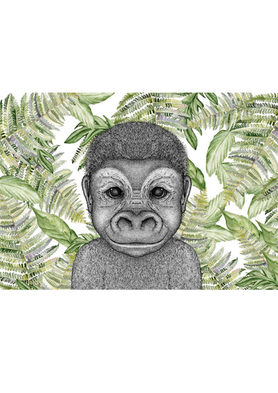 Guy the Gorilla with Fern Leaves- Full Face