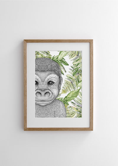 Guy the Gorilla with Fern Leaves