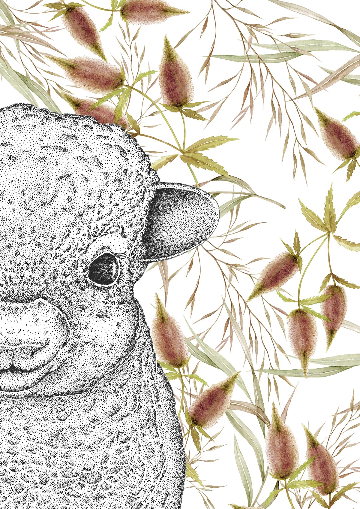 Sam the Sheep with Leaves