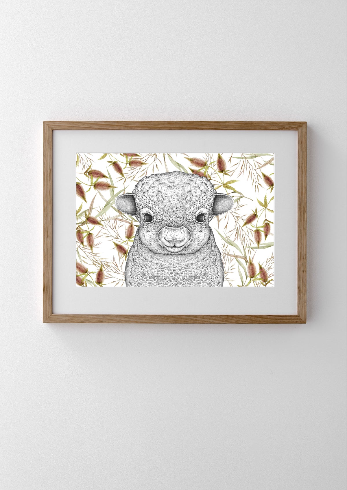 Sam the Sheep with Leaves - Full Face