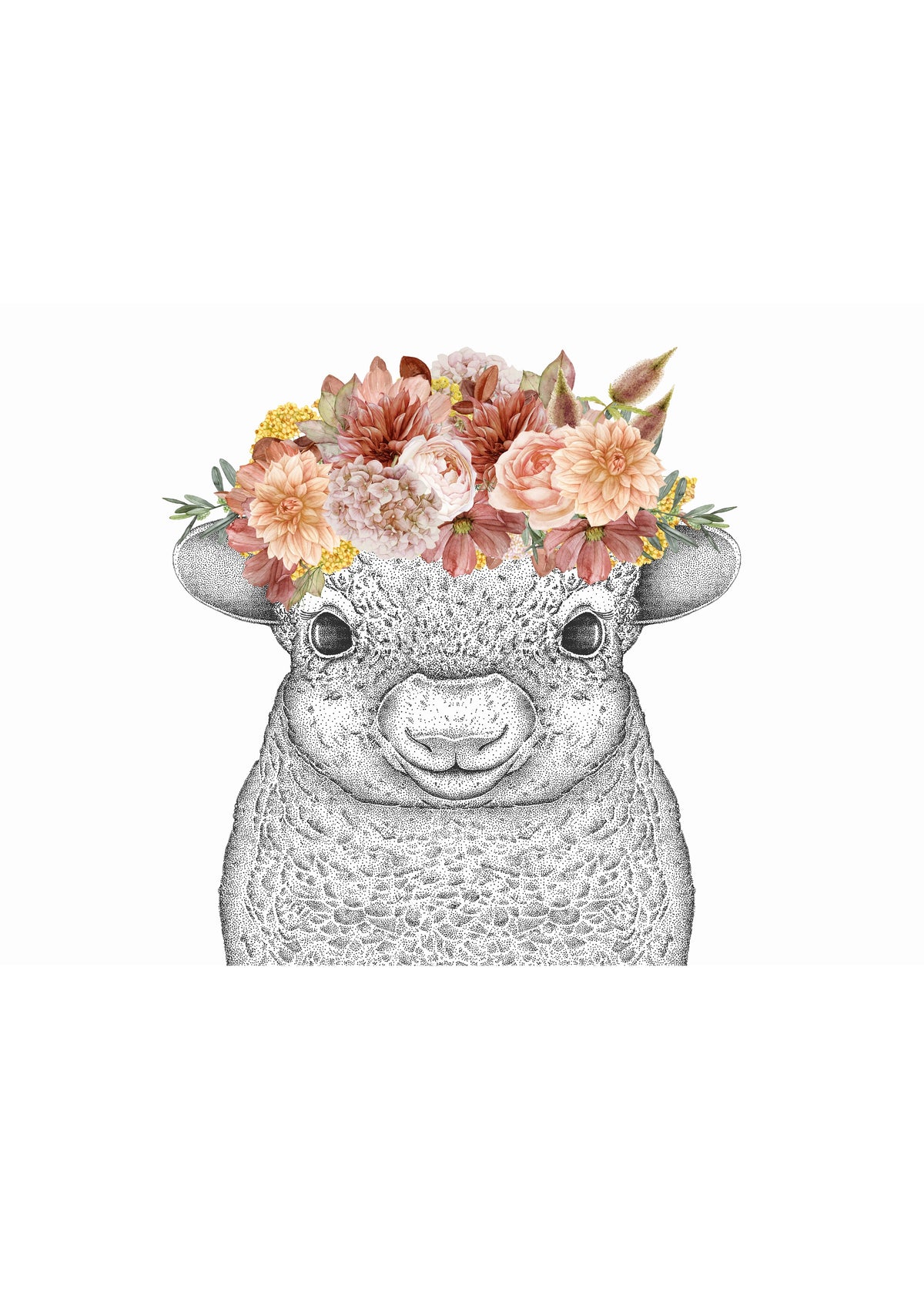 Sofia the Sheep with Flower Crown - Full Face