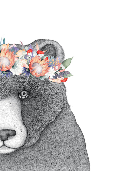 Beryl the Bear with Protea Crown