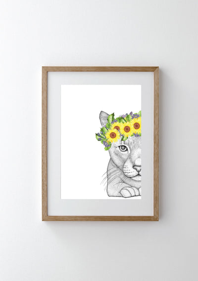 Catherine the Cat with Sunflower Crown