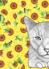 Catherine the Cat with Sunflowers