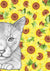 Catherine the Cat with Sunflowers