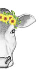 Carly the Cow with Sunflower Crown