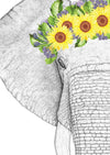 Ethan the Elephant with Sunflower Crown