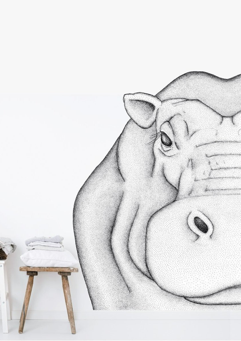 Harper the Hippo Removable Wall Decal