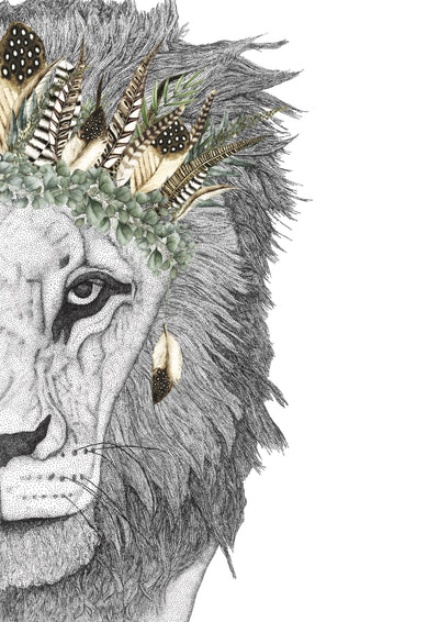 Leo the Lion with Luxe Feather Crown