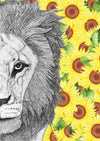Leo the Lion with Sunflower Background