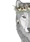 William the Wolf with Luxe Feather Crown SALE
