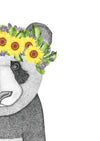 Pete the Panda with Sunflower Crown